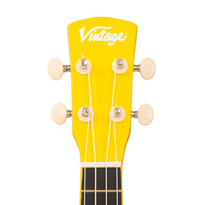 Yellow Vintage Laka Rainbow Series Soprano Ukulele & Carry Bag