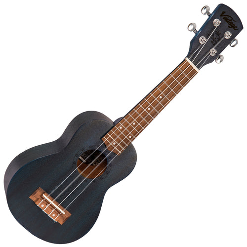 Midnight Blue Vintage Laka Sapele Series Soprano Ukulele & Bag
