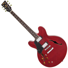 Load image into Gallery viewer, Vintage VSA500 ReIssued Semi Acoustic Guitar ~ Left Hand Cherry Red
