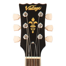 Load image into Gallery viewer, Vintage V100 ReIssued Electric Guitar w/Bigsby ~ Flamed Thru Black