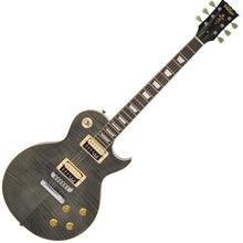 Load image into Gallery viewer, Vintage V100T ReIssued Series Electric Guitar ~ Flamed Thru Black
