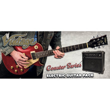 Load image into Gallery viewer, Vintage V10 Coaster Series Electric Guitar Pack ~ Left Hand Boulevard Black