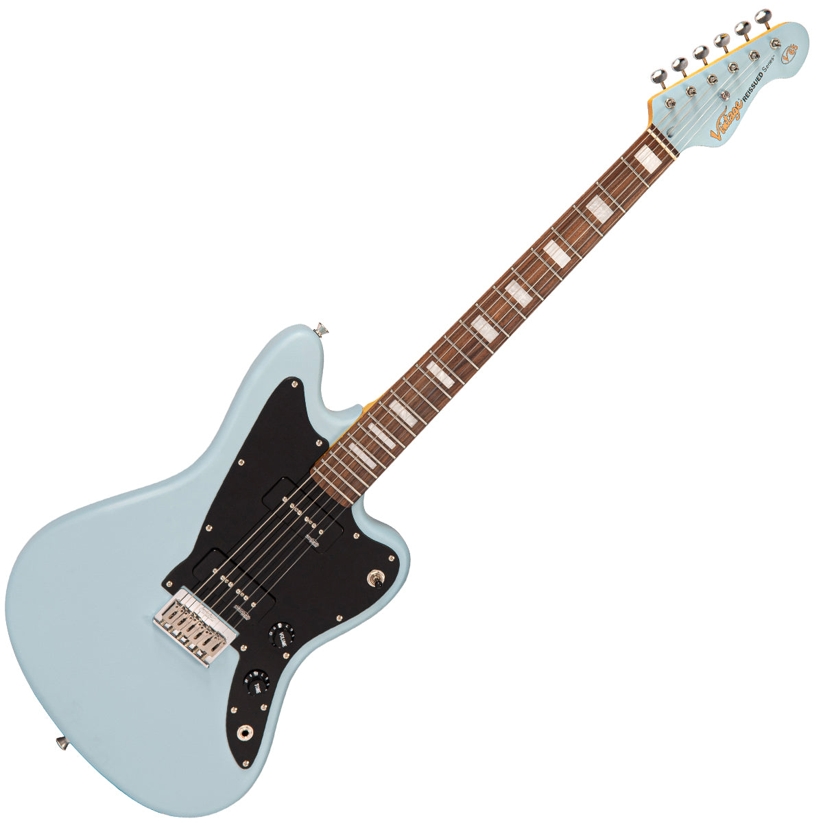 Guitarra elétrica vintage V65H relançada com hard tail ~ Azul acetinado