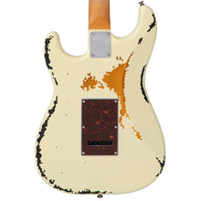 Load image into Gallery viewer, Vintage V6 ICON Electric Guitar ~ Distressed White Over Sunburst
