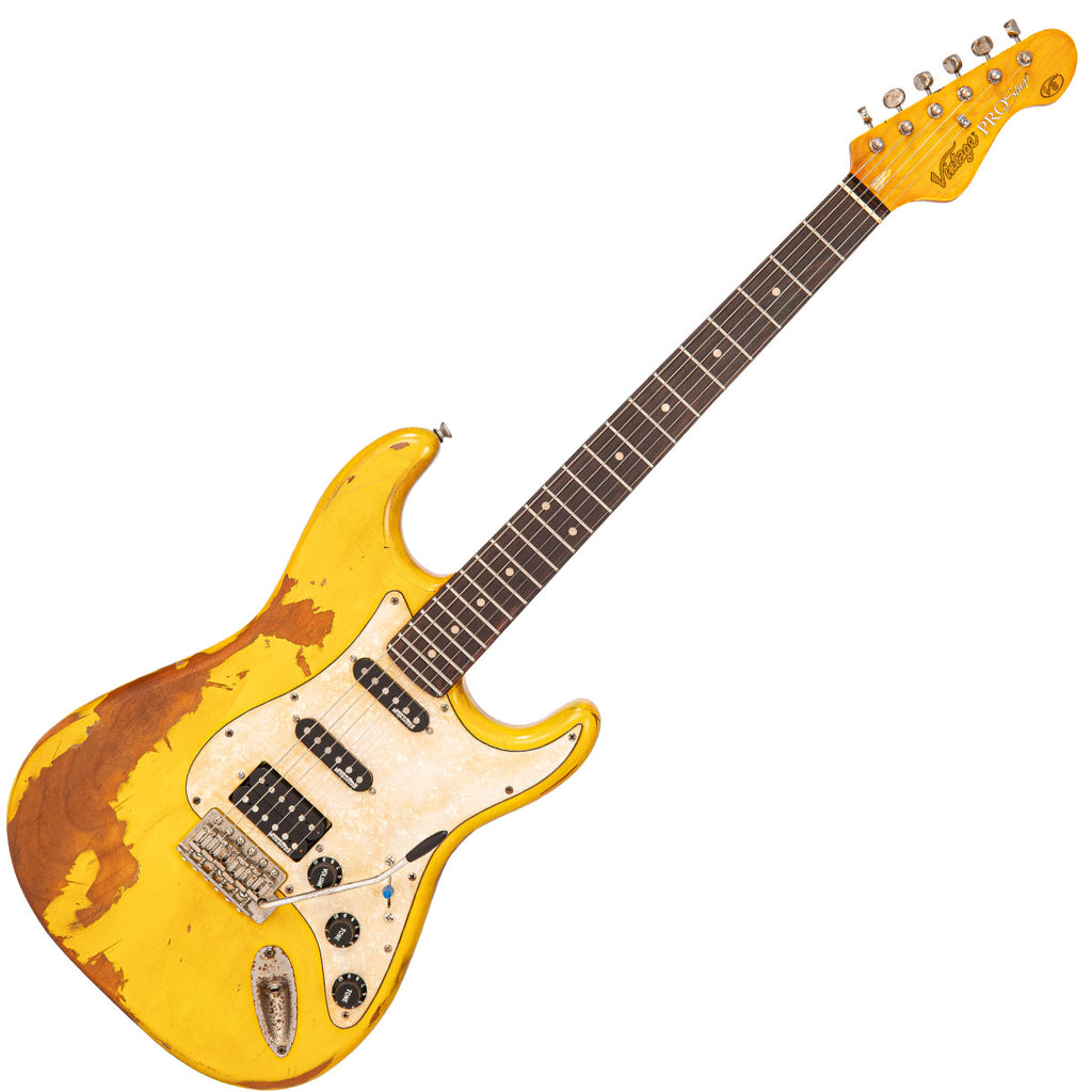 Vintage V6 Unique Yellow Heavy Distressed VintageGuitarsRus