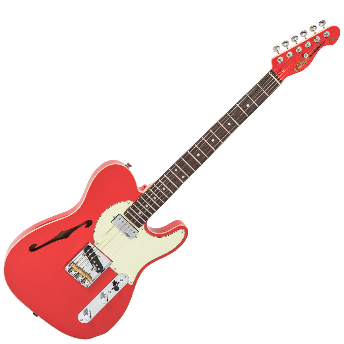 Guitarra elétrica vintage V72 relançada ~ Firenza Red