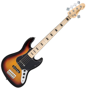 Sunburst Vintage VJ75 ReIssued Maple Fingerboard 5-String Bass Guitar