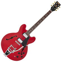 Load image into Gallery viewer, Vintage VSA500B ReIssued Semi Acoustic Guitar w/Bigsby ~ Cherry Red